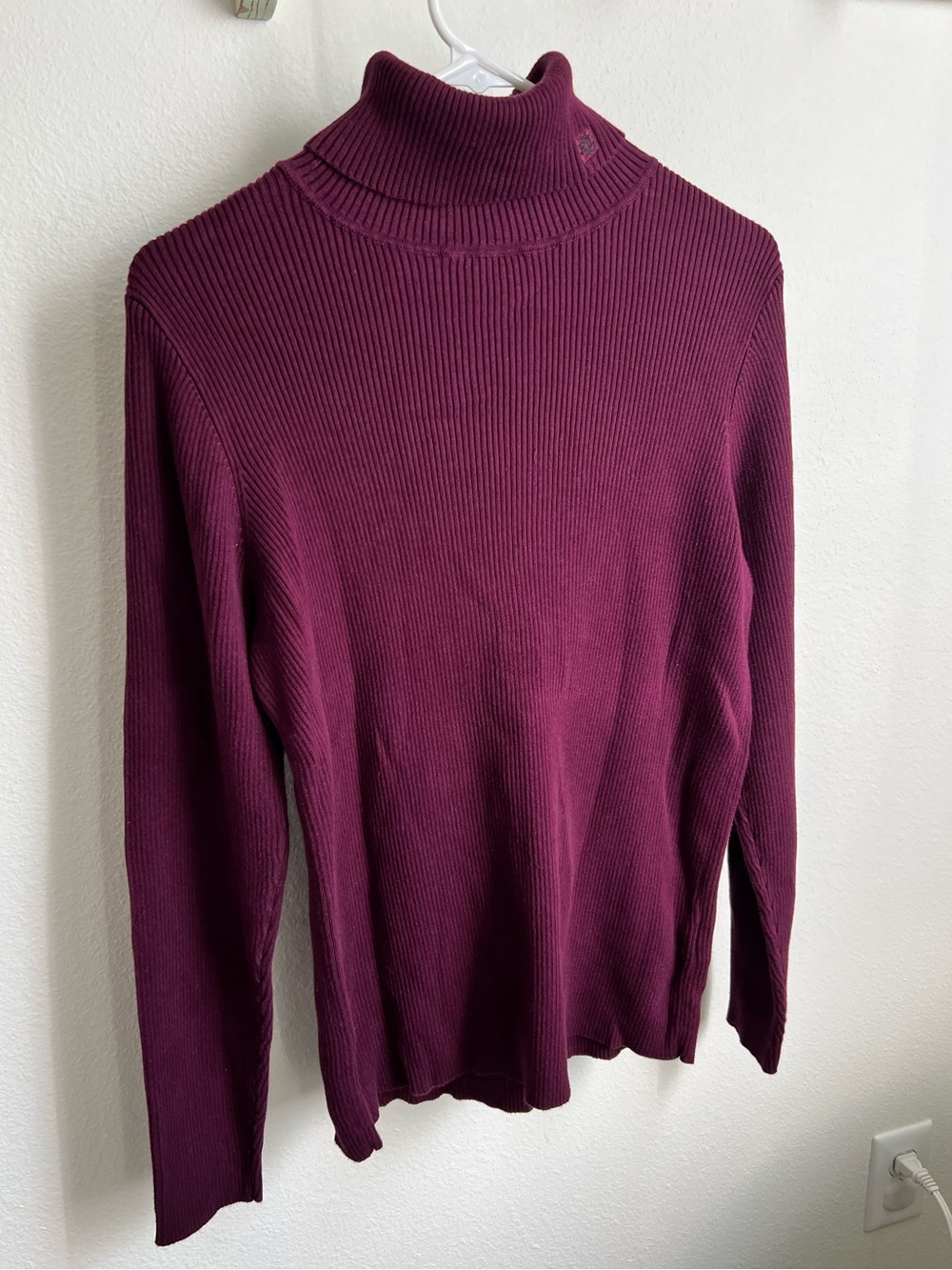 Ralph Lauren Plum Ribbed Turtleneck Sweater